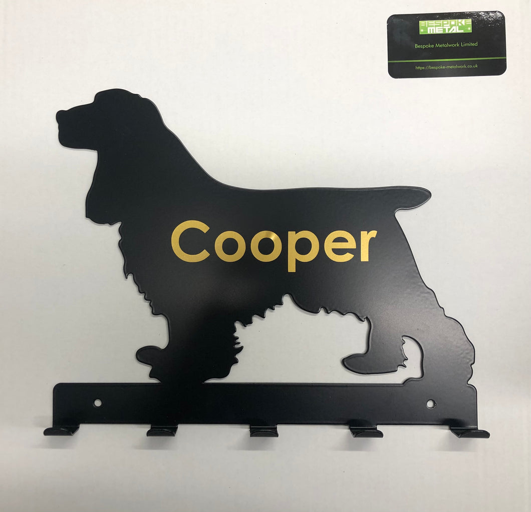 Large Personalised Cocker Spaniel Dog Lead / Key Holder