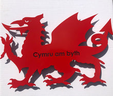Load image into Gallery viewer, Welsh Dragon &#39; Cymru am byth&#39; House Sign
