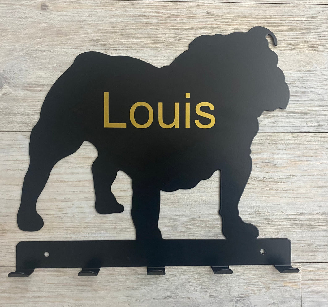 Large Personalised Bulldog Dog Lead / Key Holder